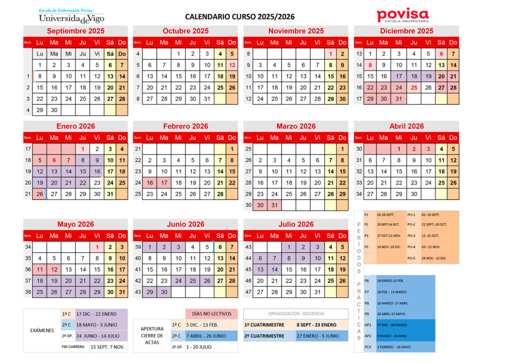 calendario enfermeria