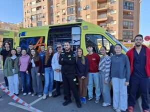 Ribera y colegio Maristas durante la iniciativa Maristas contigo