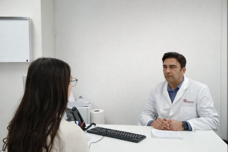 El psicólogo de Ribera_ Agustin Gallardo con una paciente