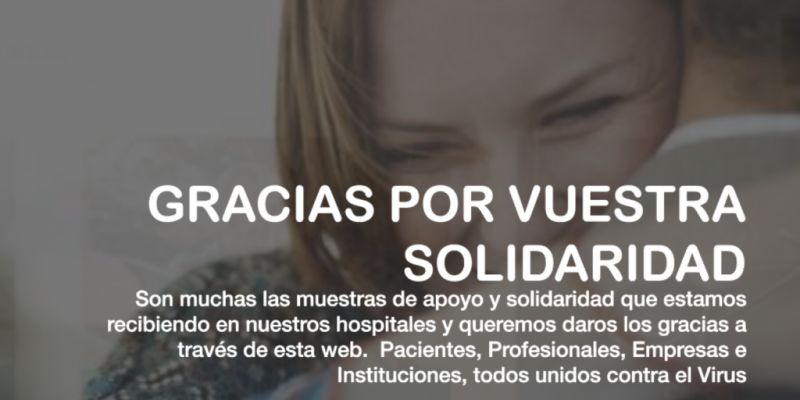 Ribera Salud crea una web para enviar cartas a pacientes y profesionales y agradecer la solidaridad en la crisis del COVID19