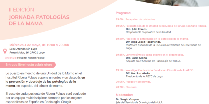 El hospital Ribera Polusa organiza la II edición de la Jornada de Patologías de la Mama